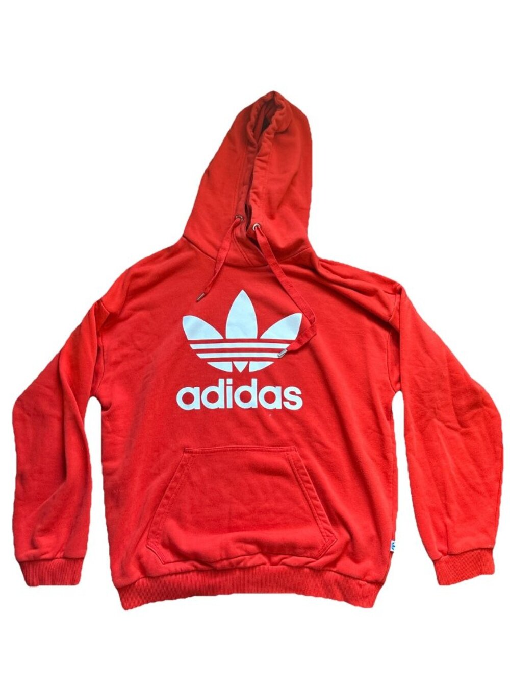 Adidas Hoodie Women Small Cherry Red Trefoil Spell Out Satin Pullover VTG